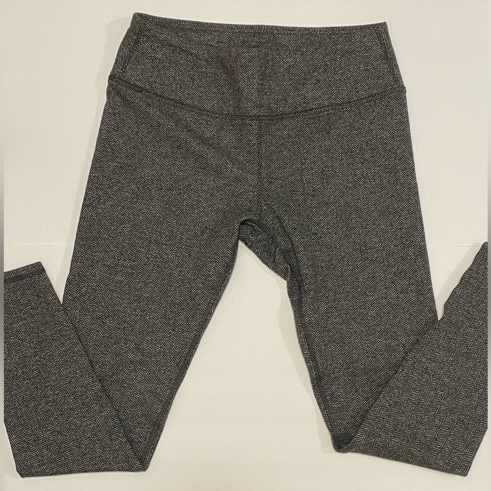 Kyodan Tweed Pattern Lightly Fleece Lined Jogger Leggings Grey NWOT